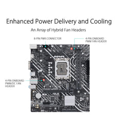 ASUS Prime H610M-K D4 Intel H610 LGA 1700 microATX Motherboard with PCIe 4.0