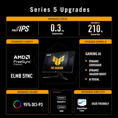 ASUS TUF Gaming Series 5 VG27AQ5A 27" 2K 210Hz 0.3ms Fast IPS Gaming Monitor