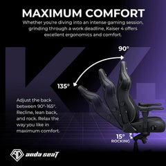 Anda Seat Kaiser 4 XL Series Fabric Premium Ergonomic Gaming Chair - Ash Gray