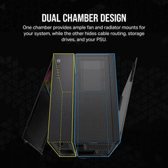 Corsair iCUE LINK 6500X RGB Dual Chamber ATX Mid-Tower Computer Case - Black