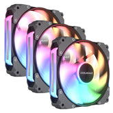 Cougar APOLAR 120 ARGB Reverse Blades Computer Case Fan - 3 Fan Pack - Black