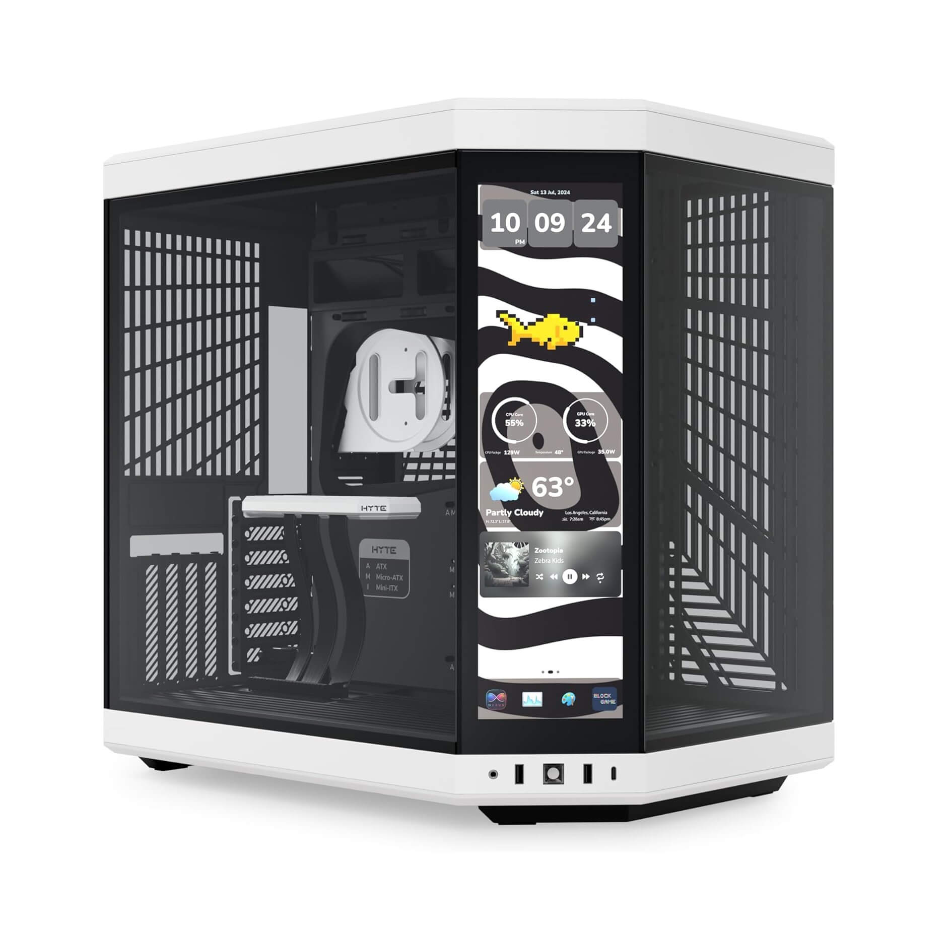 HYTE Y70 Touch Infinite Dual Chamber ATX Mid Tower Computer Case with