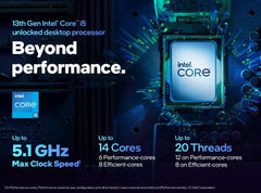 Intel Core i5-13600K 14 Core Up to 5.1 GHz Desktop Processor with Integrated Graphics - Unlocked