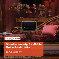 JBL Authentics 200 Retro Style Smart Home Bluetooth Speaker with Built in Wi-Fi