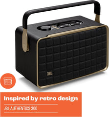 JBL Authentics 300 Retro Style Smart Home Wireless Bluetooth Speaker with Built in Wi-Fi