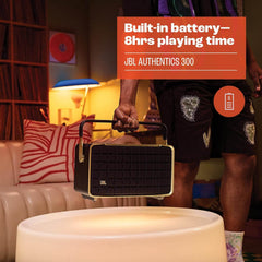 JBL Authentics 300 Retro Style Smart Home Wireless Bluetooth Speaker with Built in Wi-Fi