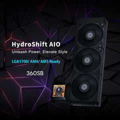 Lian Li Hydroshift LCD 360 360mm CPU Liquid Cooler - With Fans - Black
