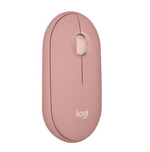 Logitech Pebble Mouse 2 M350s Slim compact Bluetooth Mouse with a Customizable Button - Pink