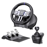 PXN V9 GEN2 270/900 Degree Race Steering Wheel with 3 Pedals and Shifter Bundle for PC, Xbox One, Xbox Series X/S, PS4, PS3