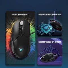 Rapoo V30L 2.4G Lightweight 79g Dual-Mode E-Sports Wireless/Wired Gaming Mouse