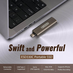 Transcend ESD330C 2TB USB 3.2 Gen2 Portable External SSD with Type C