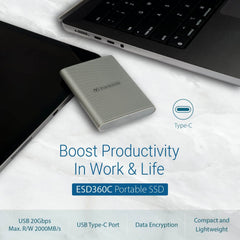 Transcend ESD360C 4TB USB 3.2 Gen 2 Portable External SSD with USB-C Cable