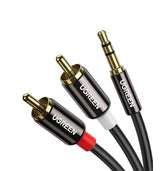 UGREEN 3.5mm to RCA Cable RCA Male to Aux Audio Adapter HiFi Sound Headphone Jack Adapter 3M -Black