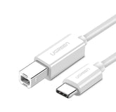UGREEN Type C to USB-B Cable 1.5M - White