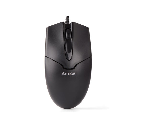 A4Tech OP-550S Silent Click Wired USB Mouse with Teflon Feet - Black