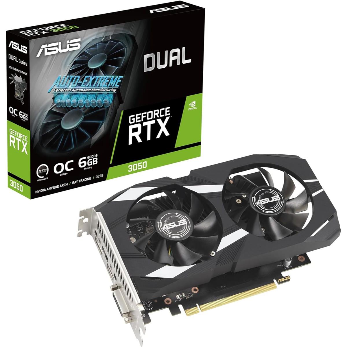 ASUS Dual GeForce RTX 3050 6GB OC Edition Gaming Graphics Card