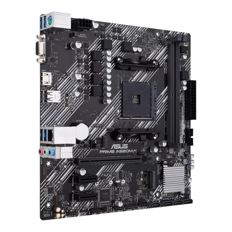 ASUS Prime A520M-K/CSM DDR4 AMD A520 AM4 Micro ATX Motherboard with M.2 Support
