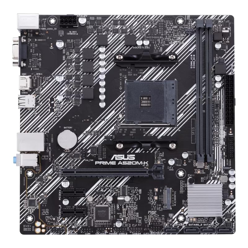 ASUS Prime A520M-K/CSM DDR4 AMD A520 AM4 Micro ATX Motherboard with M.2 Support