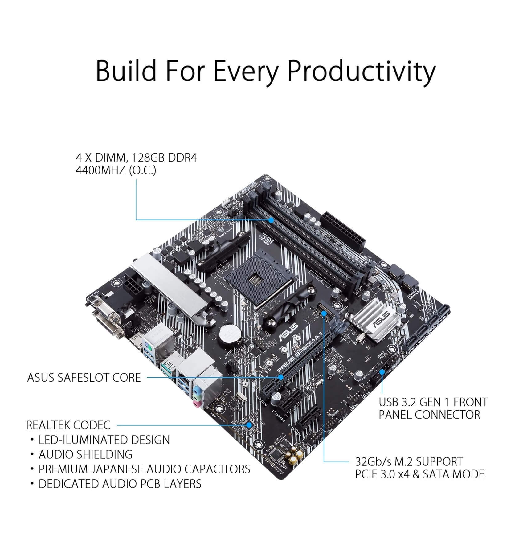 ASUS Prime B450M-A II AMD Ryzen AM4 Micro ATX Motherboard