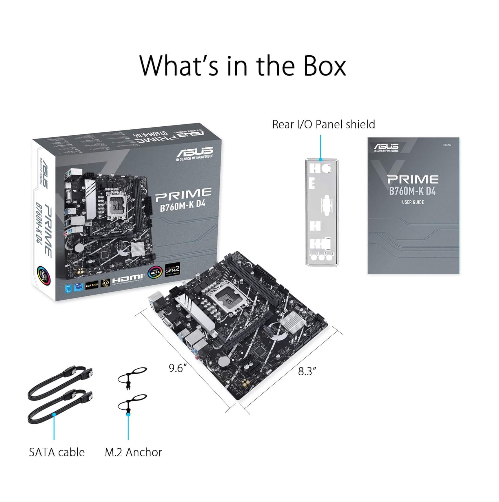 ASUS Prime B760M-K D4 Intel B760 LGA 1700 14th Gen microATX Motherboard with PCIe 4.0