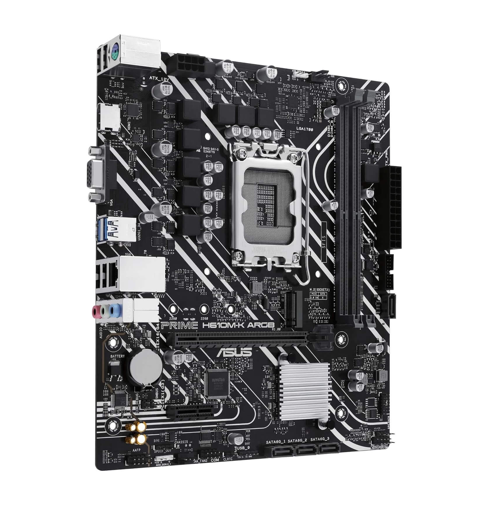 ASUS Prime H610M-K ARGB DDR5 Intel H610 LGA 1700 microATX Motherboard with PCIe 4.0