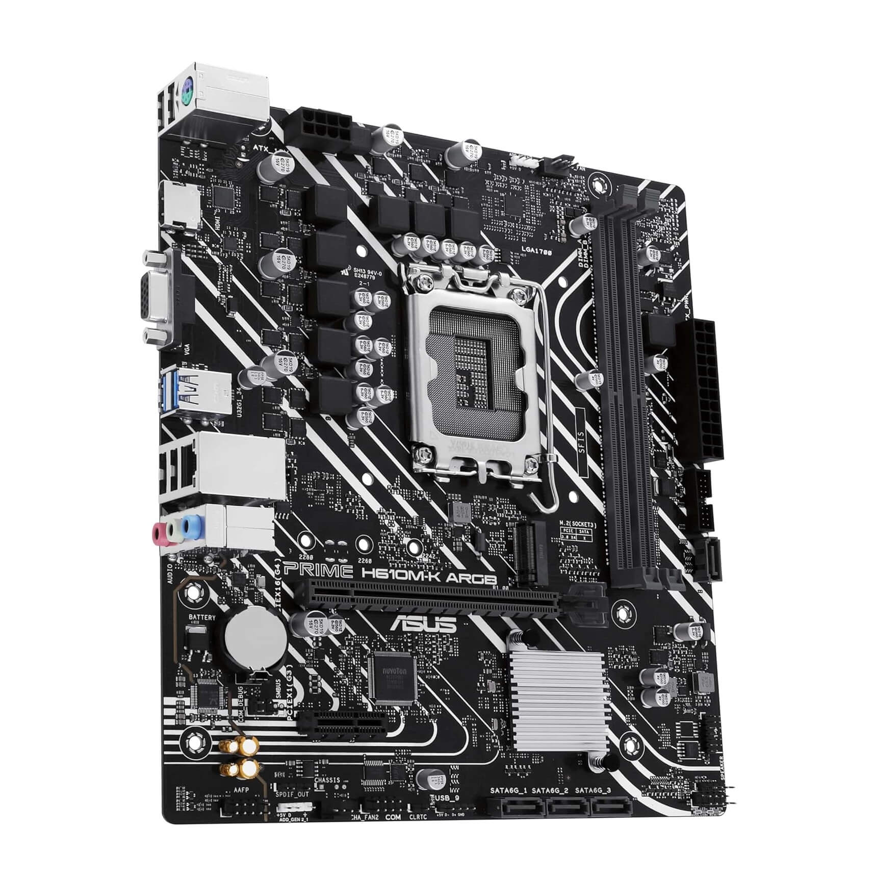 ASUS Prime H610M-K ARGB DDR5 Intel H610 LGA 1700 microATX Motherboard with PCIe 4.0
