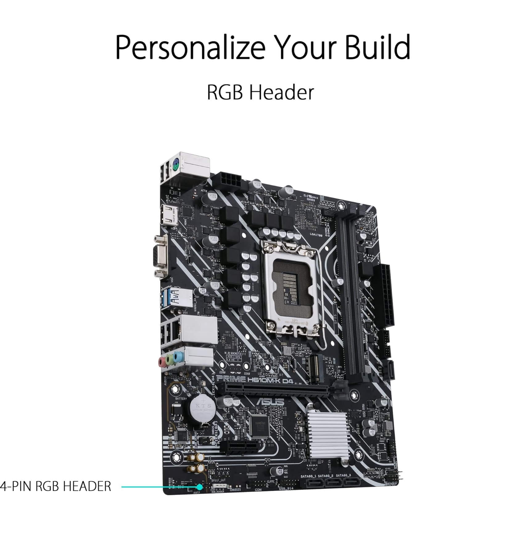 ASUS Prime H610M-K D4 Intel H610 LGA 1700 microATX Motherboard with PCIe 4.0