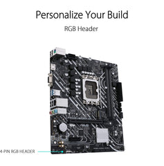 ASUS Prime H610M-K D4 Intel H610 LGA 1700 microATX Motherboard with PCIe 4.0