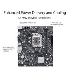 ASUS Prime H610M-K D4 Intel H610 LGA 1700 microATX Motherboard with PCIe 4.0