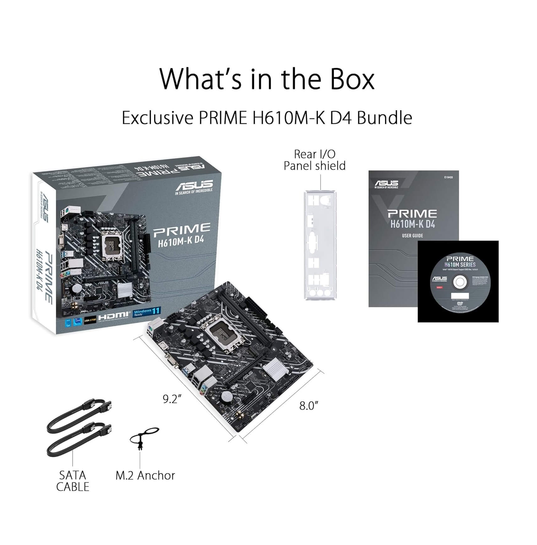 ASUS Prime H610M-K D4 Intel H610 LGA 1700 microATX Motherboard with PCIe 4.0