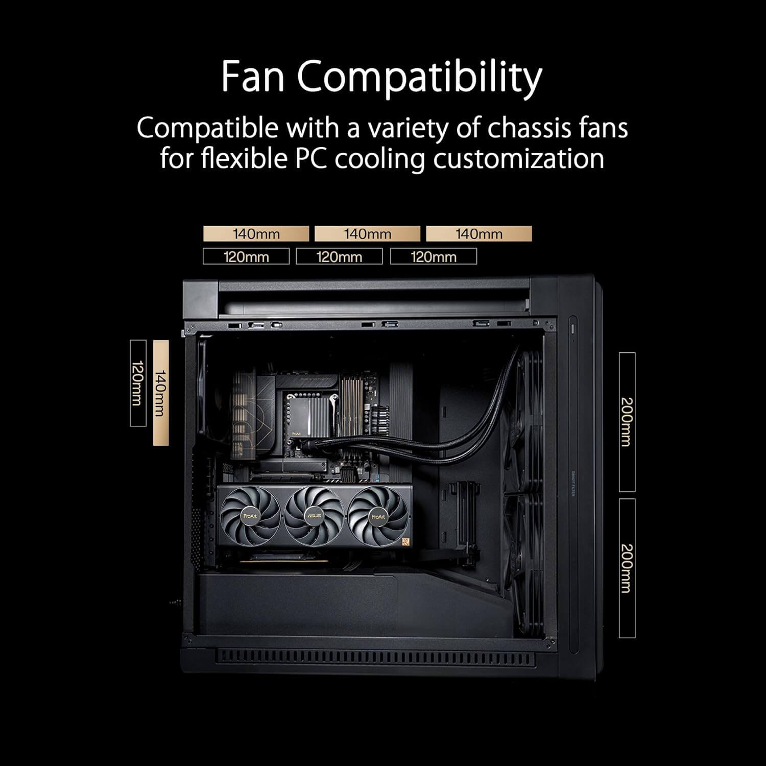 ASUS ProArt PA602 E-ATX Full Tower Computer Case with 420mm Radiator Support
