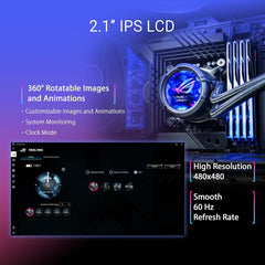 ASUS ROG Strix LC III 360 ARGB LCD 360mm AIO CPU Liquid Cooler with 2.1" IPS LCD