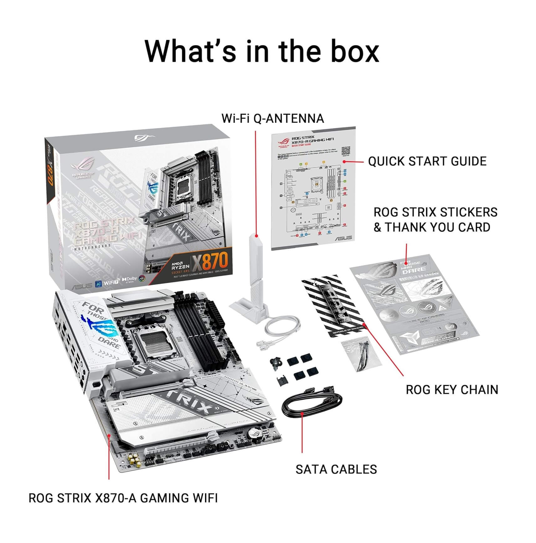 ASUS ROG Strix X870-A Gaming WiFi AMD X870 AM5 ATX Gaming Motherboard