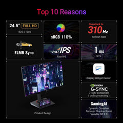 ASUS ROG Strix XG259CMS 24.5" Full HD 310Hz 1ms Type-C IPS Gaming Monitor