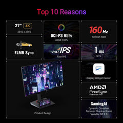 ASUS ROG Strix XG27UCS 27" 4K UHD 160Hz 1ms IPS USB Type-C Gaming Monitor