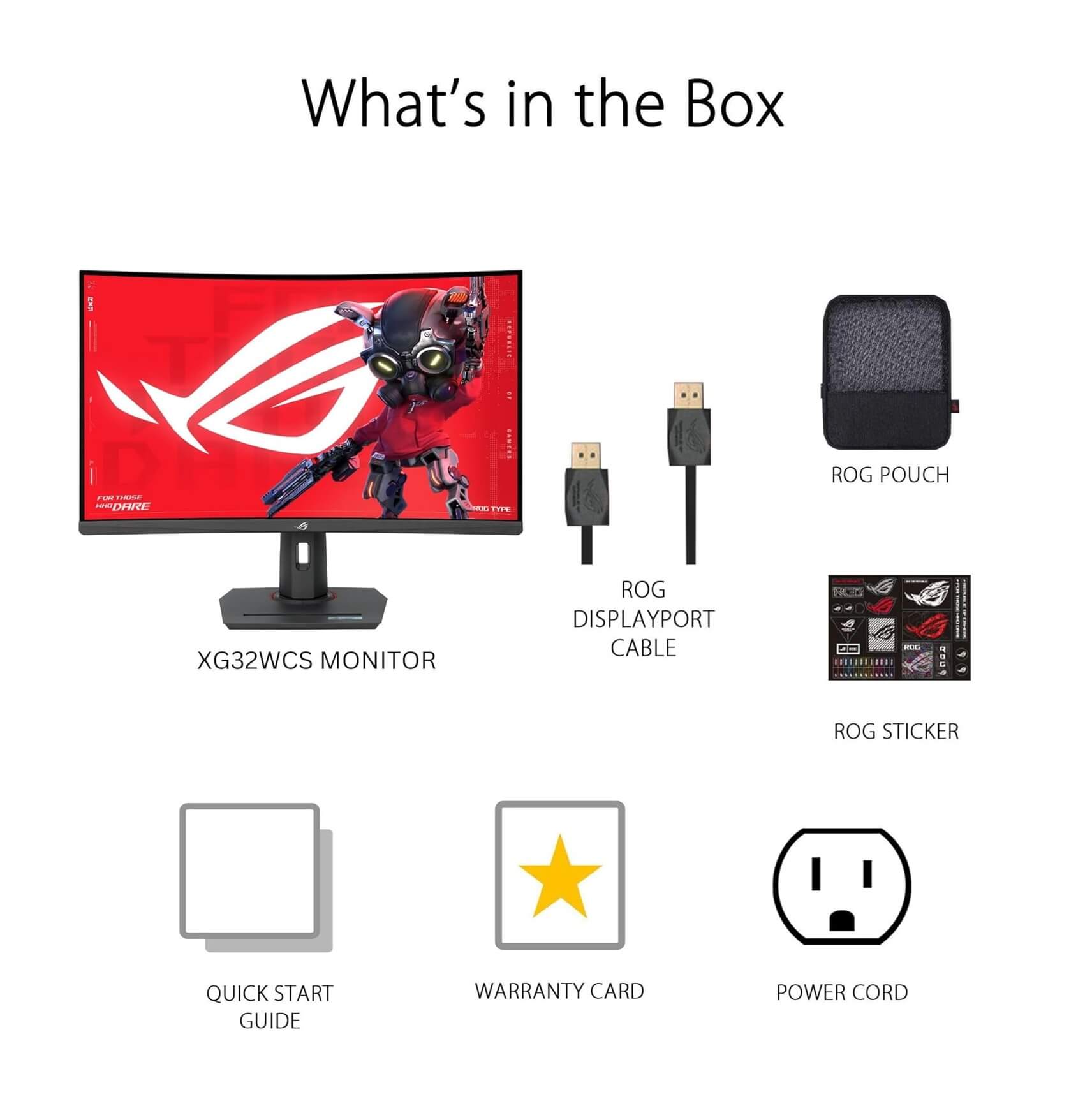 ASUS ROG Strix XG32WCS 32" 2K 180Hz 1ms USB Type-C Curved Gaming Monitor