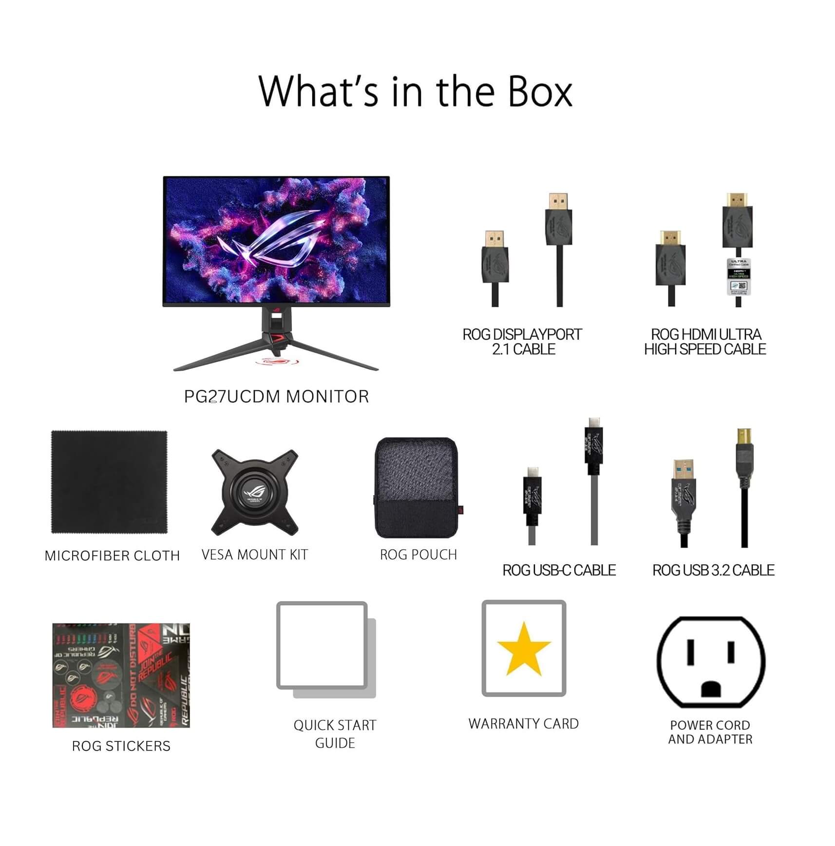 ASUS ROG Swift OLED PG27UCDM 27" 4K QD-OLED 240Hz 0.03Hz Gaming Monitor