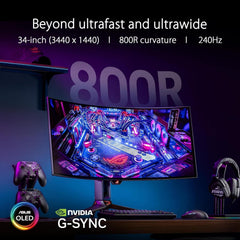 ASUS ROG Swift OLED PG34WCDM 34" 2K 240Hz 0.03ms Ultrawide Curved Gaming Monitor