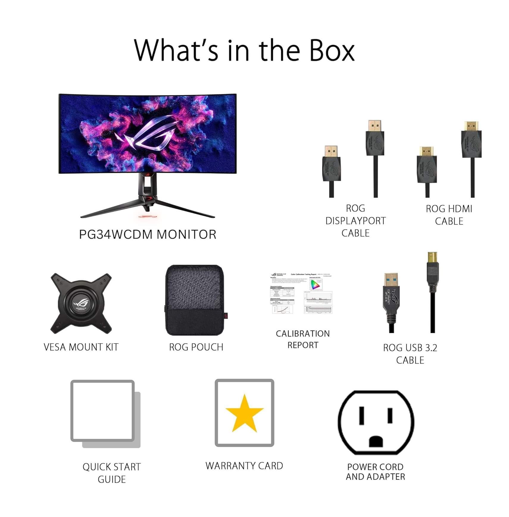 ASUS ROG Swift OLED PG34WCDM 34" 2K 240Hz 0.03ms Ultrawide Curved Gaming Monitor