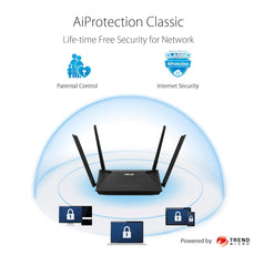 ASUS RT-AX52 AX1800 Dual Band WiFi 6 Extendable Router