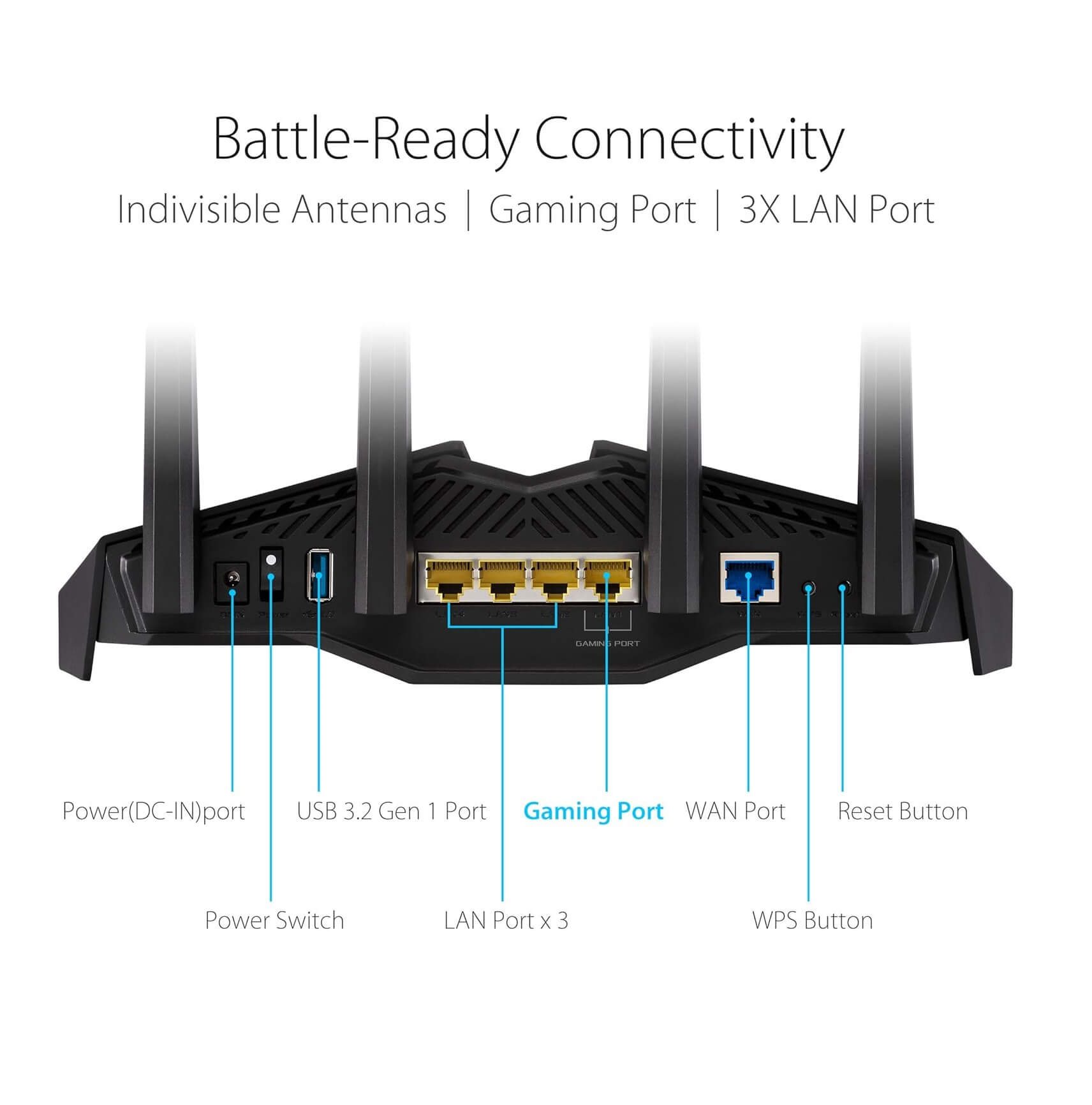 ASUS RT-AX82U AX5400 Dual Band WiFi 6 Extendable Gaming Router