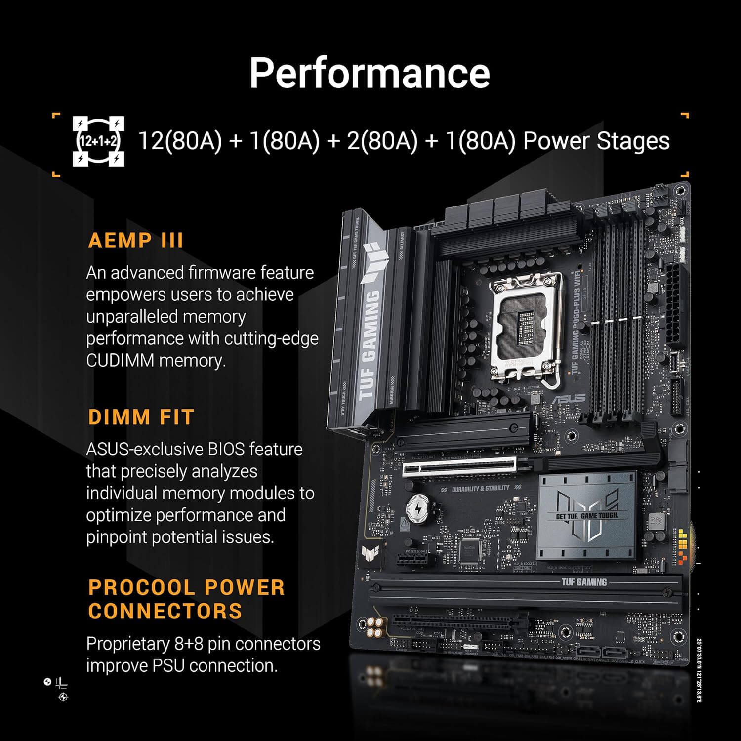 ASUS TUF Gaming B860-PLUS WiFi Intel B860 LGA 1851 ATX Gaming Motherboard