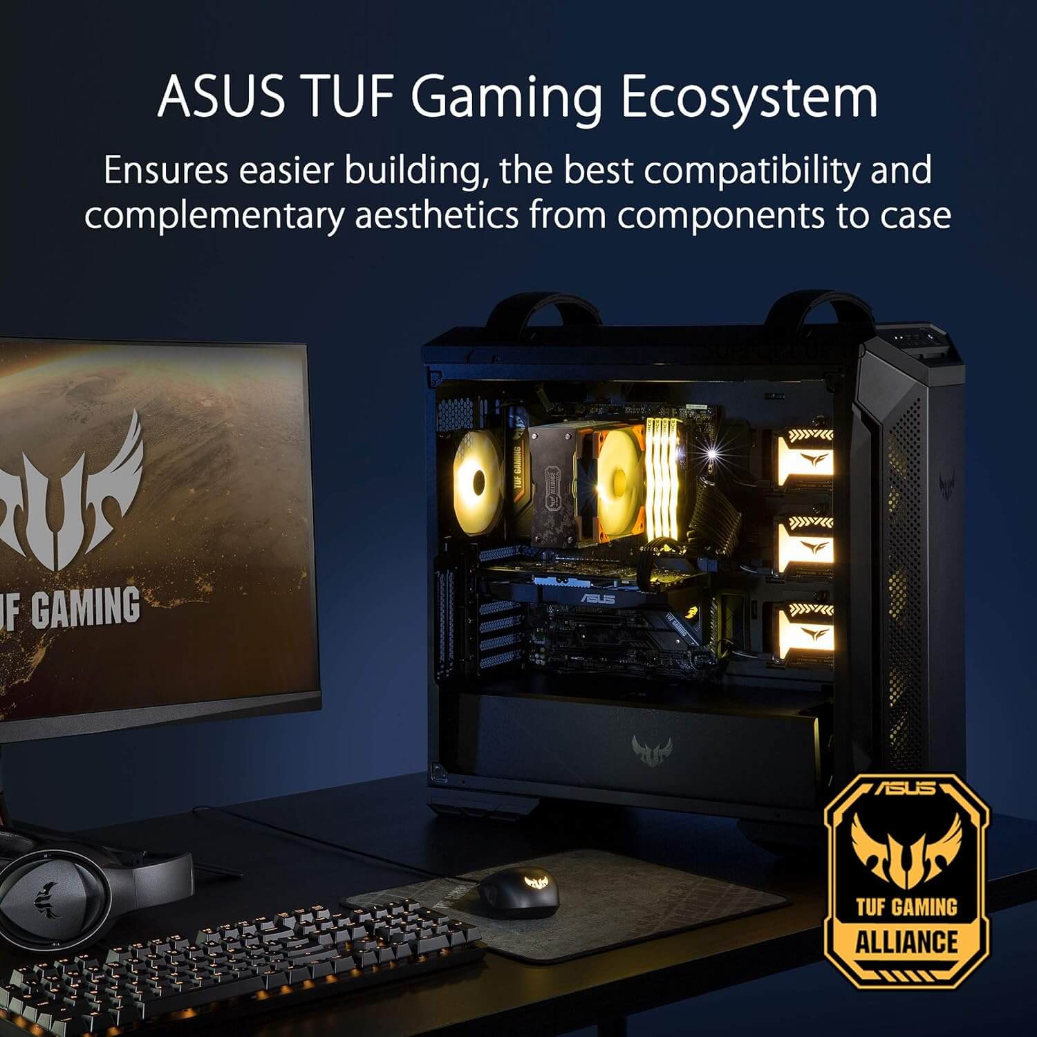 ASUS TUF Gaming GT501 E-ATX Mid-Tower Computer Case