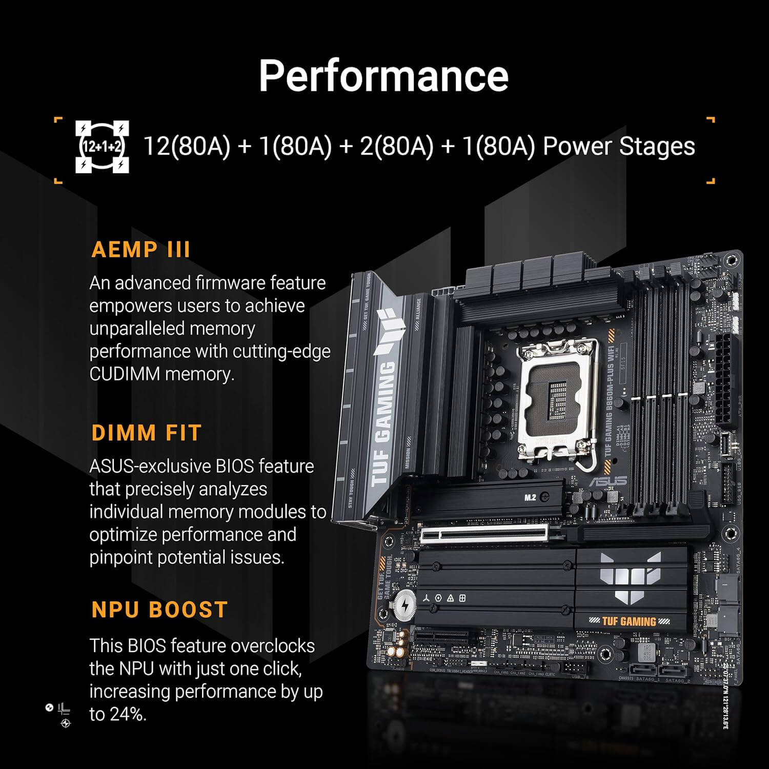 ASUS Tuf Gaming B860M-Plus Wifi B860 LGA 1851 mATX Gaming Motherboard