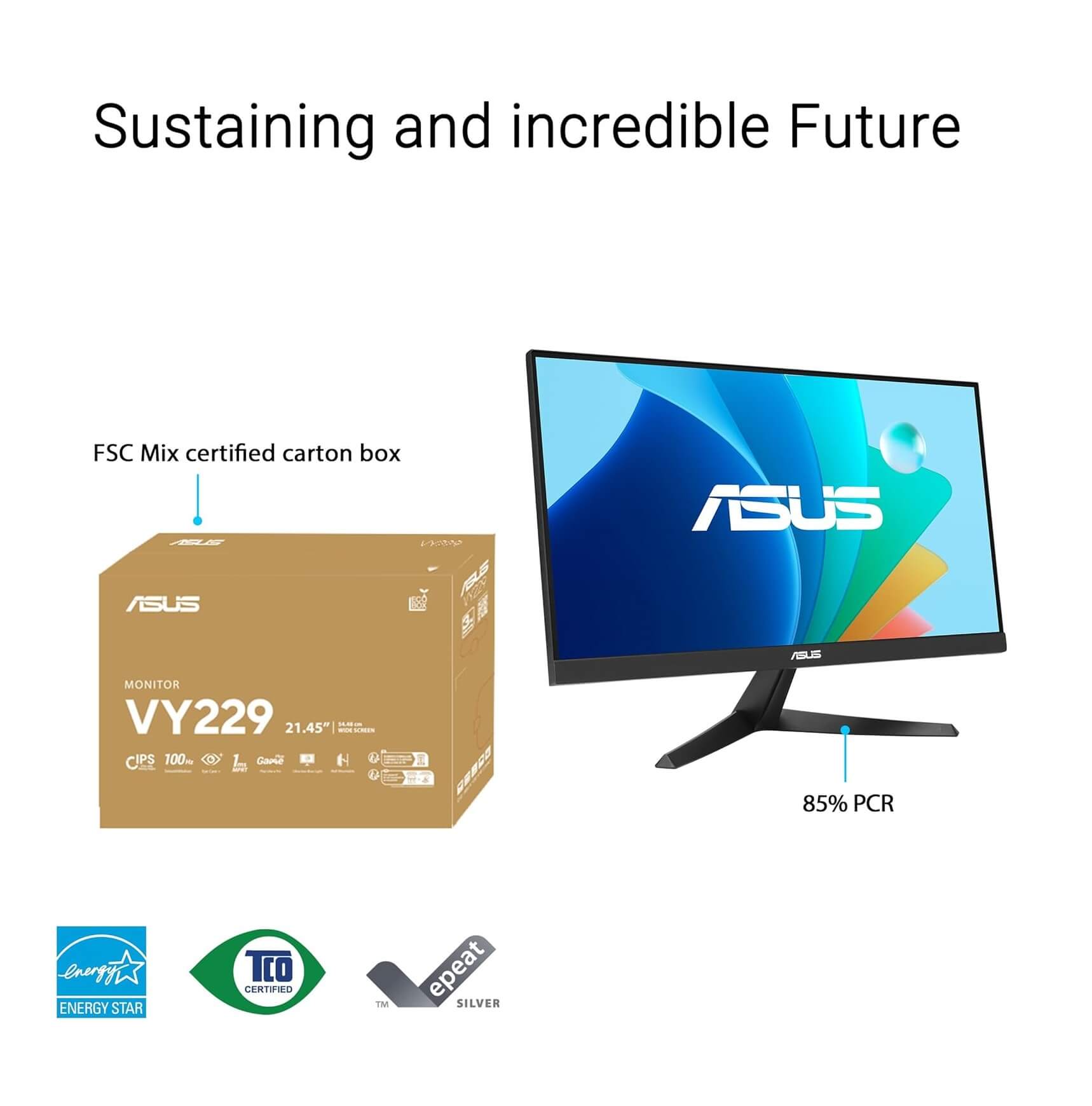 ASUS VY229HF 22" Full HD 100Hz IPS Eye Care Gaming Monitor