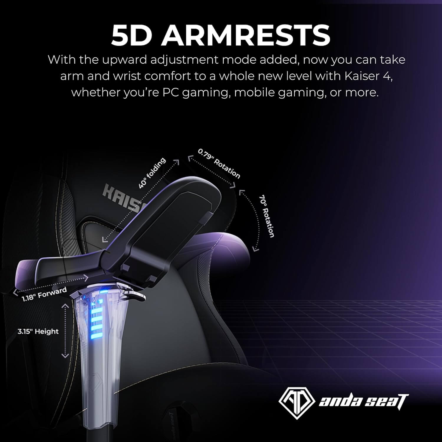 Anda Seat Kaiser 4 Series Premium Ergonomic Gaming Chair - Elegant Black