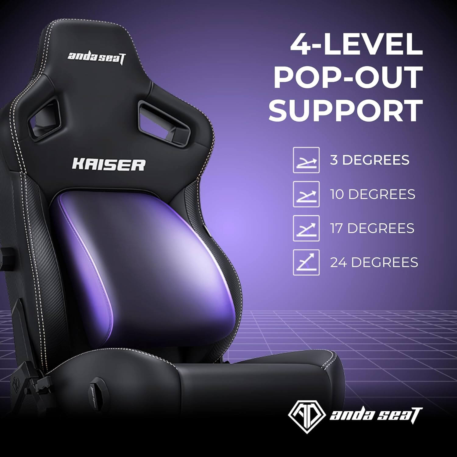 Anda Seat Kaiser 4 XL Series Fabric Premium Ergonomic Gaming Chair - Carbon Black
