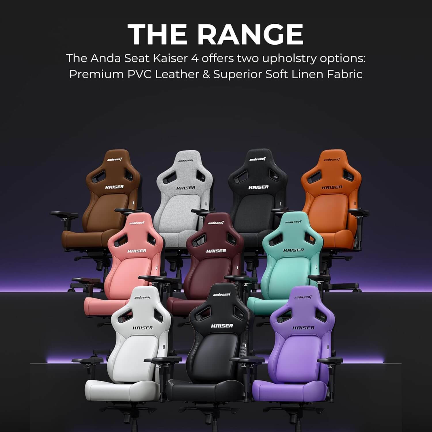 Anda Seat Kaiser 4 XL Series Fabric Premium Ergonomic Gaming Chair - Carbon Black
