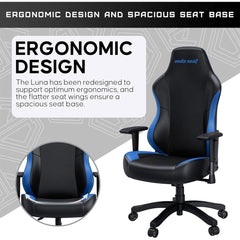 Anda Seat Luna Ergonomic Gaming Chair - Black Blue