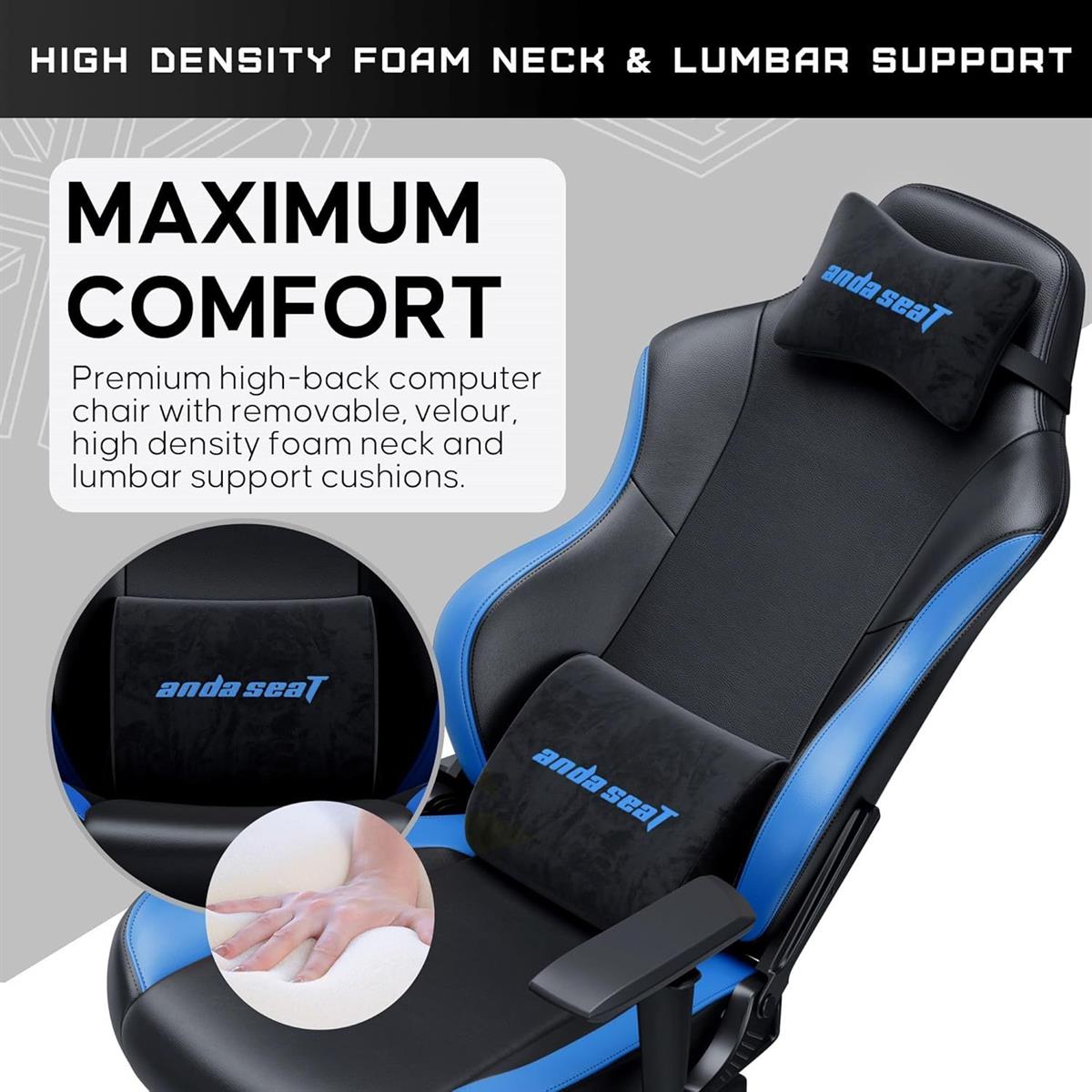 Anda Seat Luna Ergonomic Gaming Chair - Black Blue